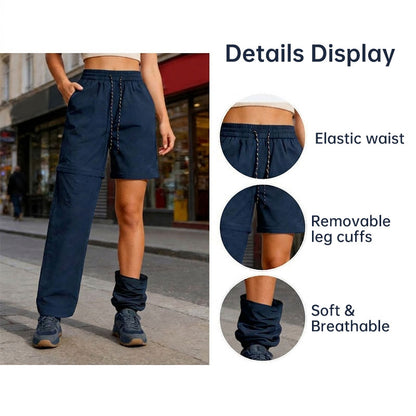 Pantalon de Randonnée Convertible Femme – Imperméable, Séchage Rapide, Jambes Zippées pour Camping & Voyage
