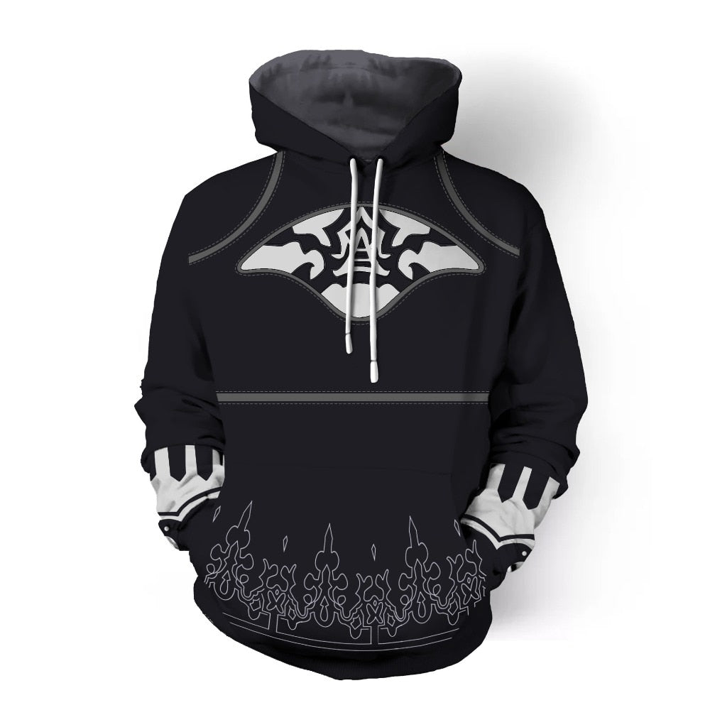 NieR:Automata YoRHa No.2 Type B Cosplay - Sweatshirt Cardigan 3D Imprimé Anime Veste à Capuche