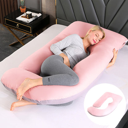 Oreiller de Grossesse en Forme de J – Soutien Lombaire & Latéral pour Femme Enceinte