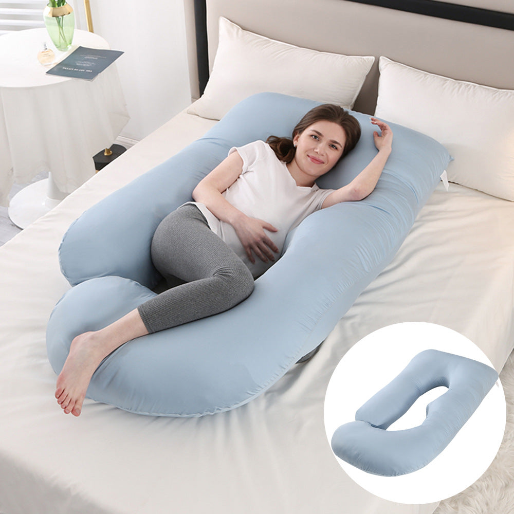 Oreiller de Grossesse en Forme de J – Protection Lombaire, Soutien Latéral pour Femme Enceinte