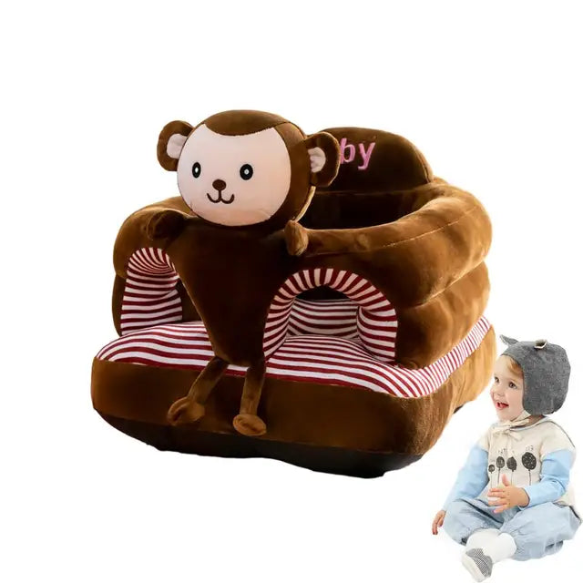 Siège Enfant en Forme d'Animal – Canapé Peluche Sol pour Bébé et Tout-Petit